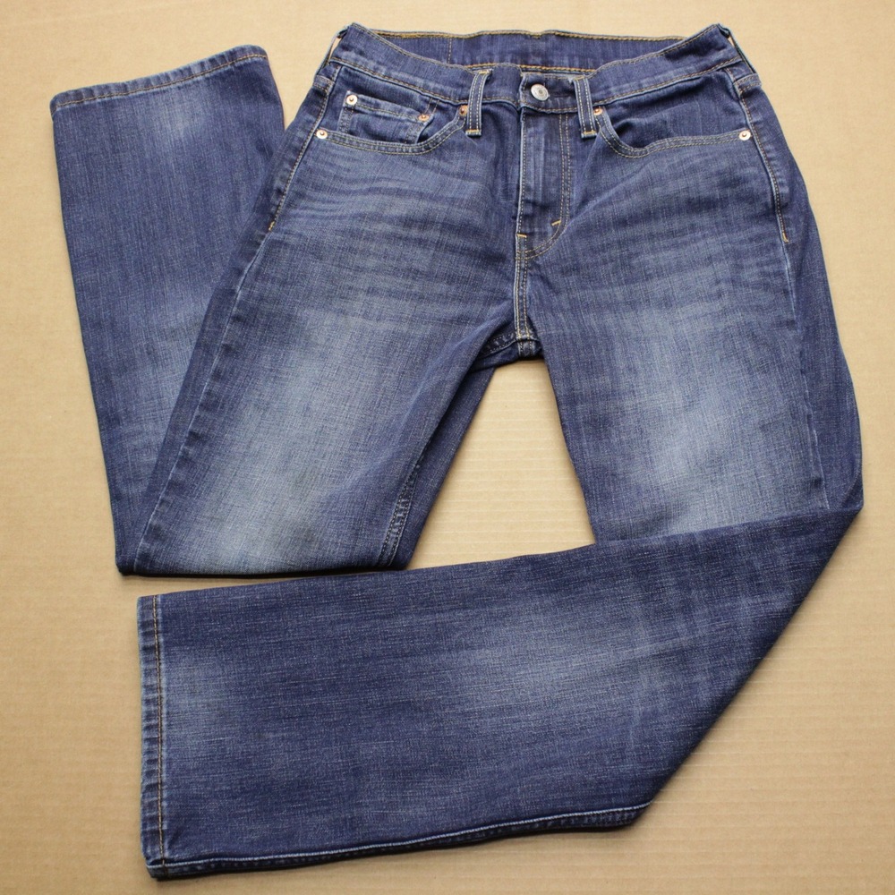 Levi's 527 Slim Bootcut Jeans Mens Sz 29x30 Dark Wash Blue Denim Faded Low Rise